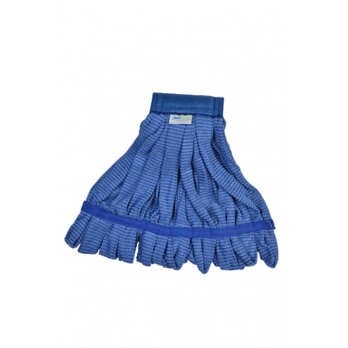 Mopa Húmeda de Microfibra con Palo Janico, Mediano, Doblez de 5 pulgadas, Azul